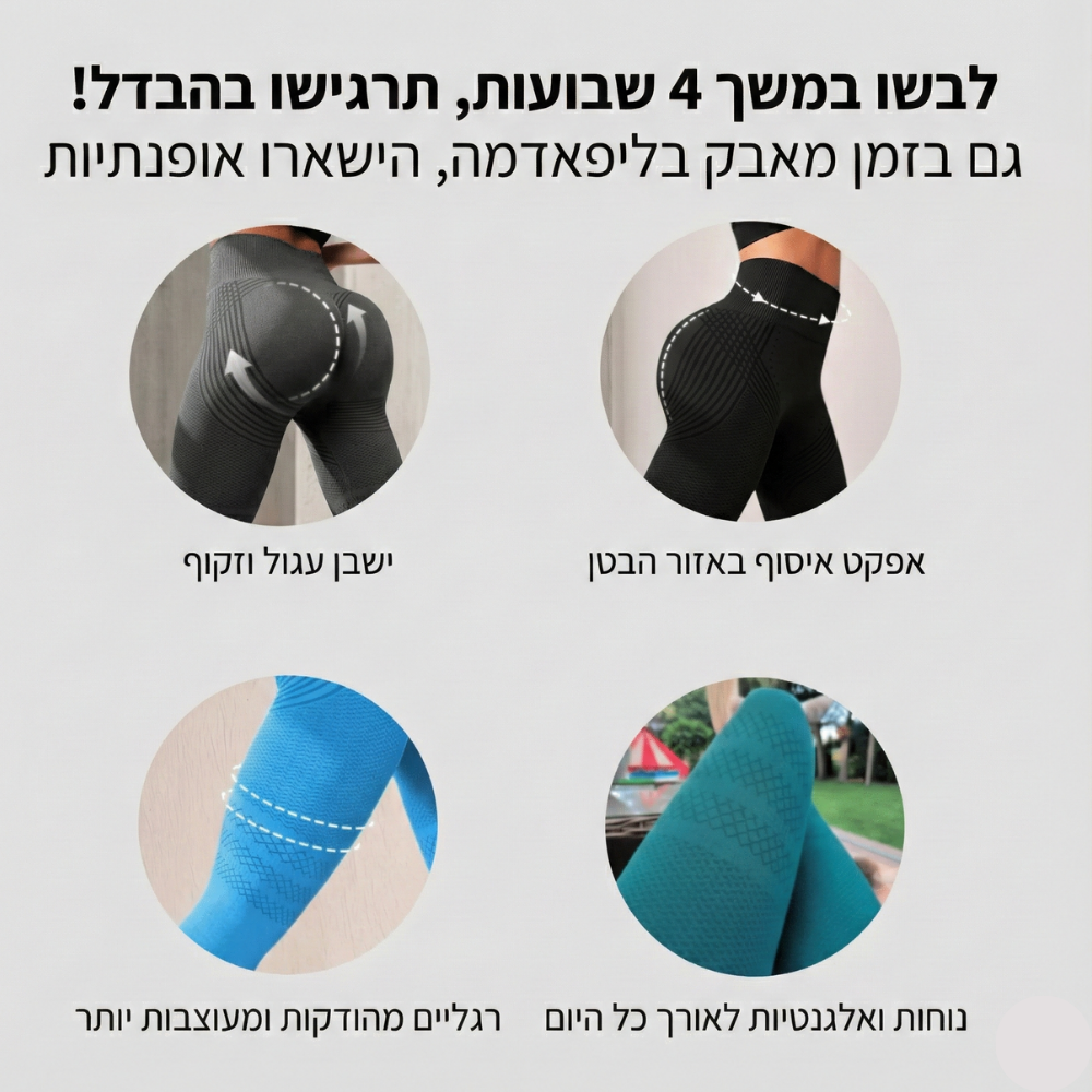 טייץ עם אפקט משולש – ליפאדמה, צלוליט, ורידים – FLEXORA